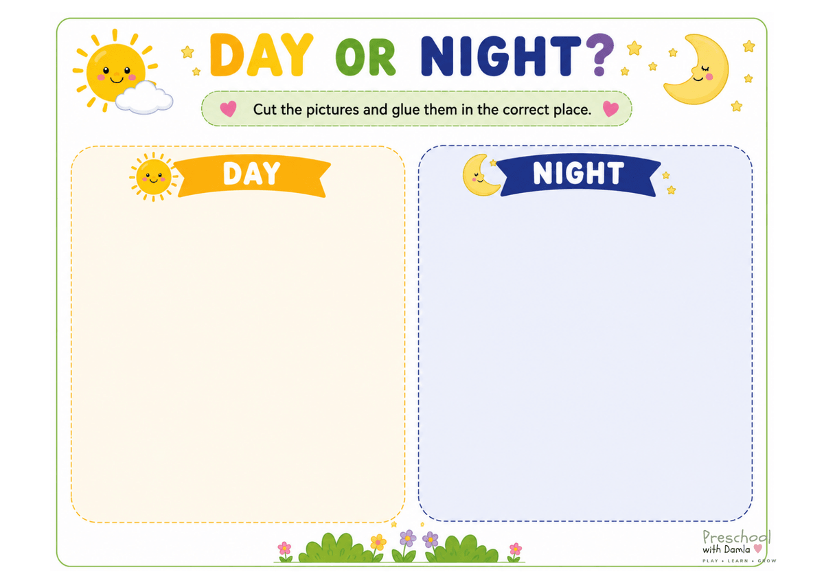 Preview of Five Senses Sight: Day or Night Sorting